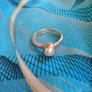 Vintage The Dreamer Sterling Designer Freshwater Pearl Ring
